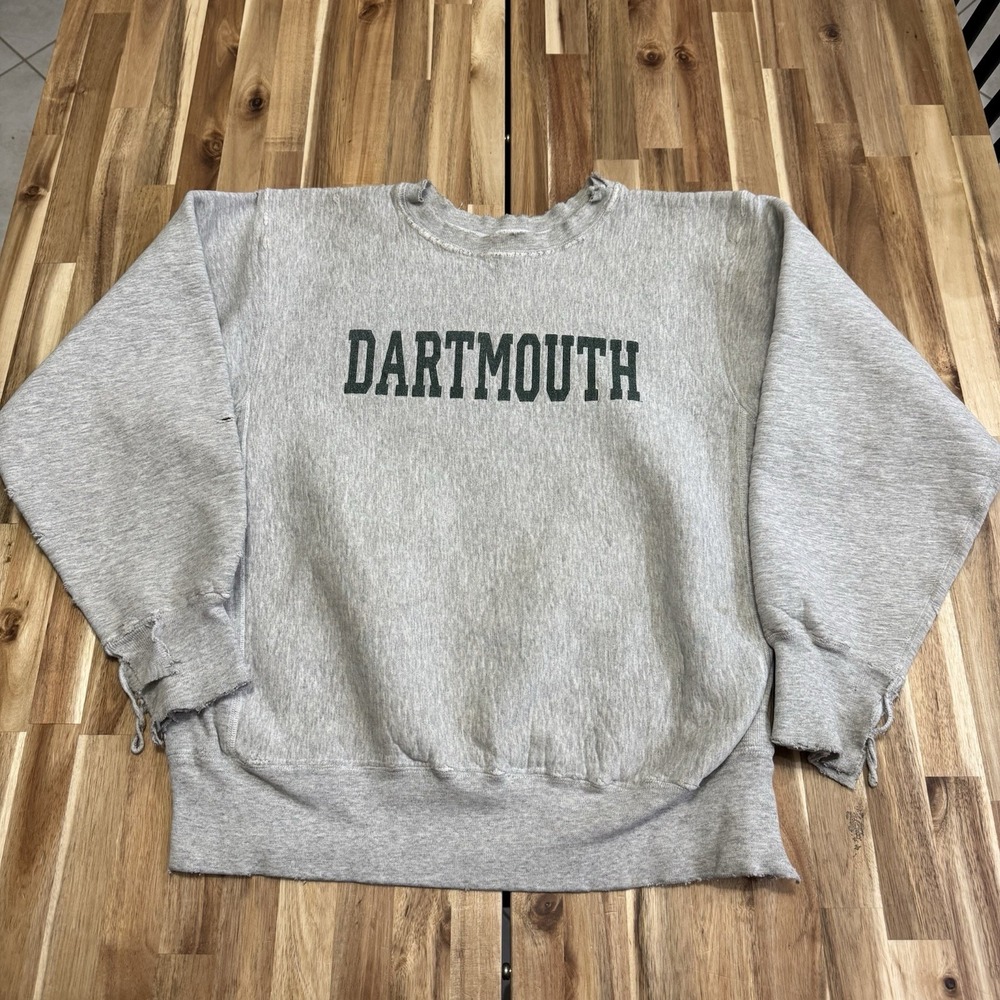 Vintage Dartmouth College Sweatshirt Mens M‎ Gray Cotton Exchange Weave USA 90s